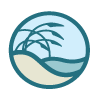 A picture of the logo for the ocean and beach.