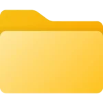 A yellow folder with some text on it